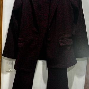 VENUS Dark Red and Black Blazer